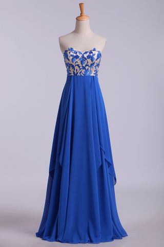 Prom Dresses Seetheart Princess With Embroidery Floor Length Chiffon