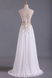 Sweetheart Prom Dresses A Line Chiffon With Beading Floor Length