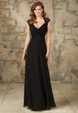 Formal Wedding Party Dress Long Chiffon Black Lace Prom Dresses