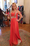 Brand New Fantastic One Shoulder Beading Chiffon Floor Length Prom Evening Dresses