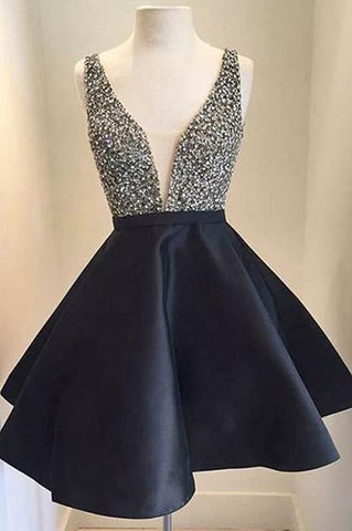 Cute Homecoming Dress V-Neck Homecoming Dress Short Prom Dresses JS533