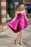 Sexy Sweetheart Strapless Fuchsia Mermaid Sleeveless Party Dress Homecoming Dress JS677