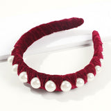 Velvet Pearl Headband Women Knot Bezel Fashion Headpieces