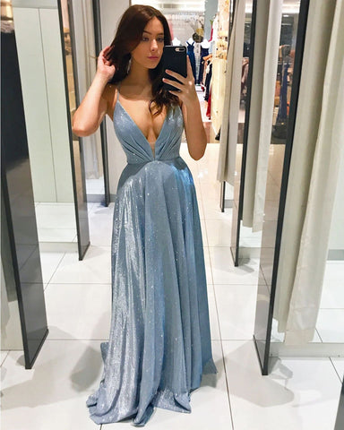 Modern V Neck Backless Prom Dresses Special Evening Dresses