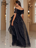 Off The Shoulder A Line Floor Length High Quality Beautiful Prom Dresses Evening Dresses