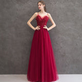 Modern V Neck Tulle Prom Dresses Special Evening Dresses