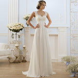 Sleeveless Chiffon Lace Floor Length Cheap Wedding Dresses