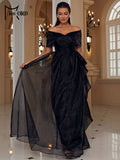 Off The Shoulder A Line Floor Length High Quality Beautiful Prom Dresses Evening Dresses