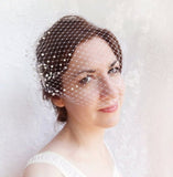 wedding bandeau veil small birdcage veil