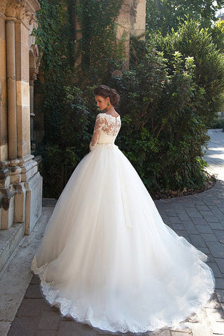 Modest Tulle Country Wedding Dresses For Brides Lace Wedding Gowns