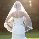 Simple One Layer Short Tulle Wedding Veils with Comb Beige Bridal Veil for Bride Mariage Wedding Accessories