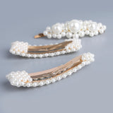 5Pcs Fashion Pearl Hair Clip Snap Button Hair Pins Headpieces