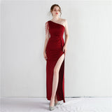 One Shoulder High Quality Beautiful Prom Dresses Formal Dresses