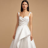 Wedding Dresses A Line Satin Simple Wedding Party Dresses