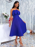 Tea-Length High Quality Beautiful Blue Prom Dresses Evening Dresses