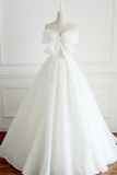 Beautiful Wedding Dresses Strapless Ivory Bowknot Bridal Gown