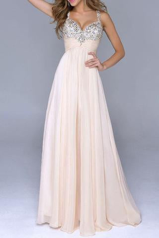 Pale Pink Unique A Line with Spaghetti Straps Open Back Backless Chiffon Prom Dresses JS29