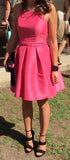 Charming Sleeveless Satin Knee Length A Line Homecoming Dresses