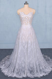 Charming Spaghetti Straps Long A-line Wedding Dresses Beach Wedding Dresses