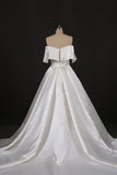 Vintage Simple Style Satin Ivory Wedding Dresses Bridal Dresses