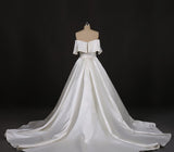 Vintage Simple Style Satin Ivory Wedding Dresses Bridal Dresses