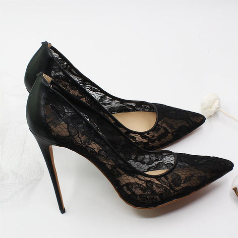 High Heels with Lace Patterns Evening Party Shoes