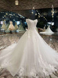 Special Offer Wedding Dresses Off The Shoulder A-Line With Appliques Lace Up JS810