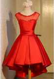 Elegant A Line Satin Knee Length With Applique Homecoming Dresses