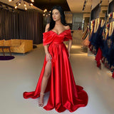 Modern Off The Shoulder Red Backless Prom Dresses Special Evening Dresses