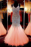 Beauty sweetheart neckline mermaid open back beading pageant formal dresses JS861