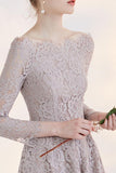 New Arrival Fashion Long Sleeves Temperament Homecoming Dress With Lace Appliques JS172