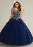 Tulle Prom Dresses A Line Scoop With Beading Floor Length Open Back