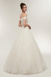 Gorgeous Off Shoulder Lace Ball Gown Wedding Dresses