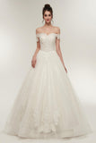 Gorgeous Off Shoulder Lace Ball Gown Wedding Dresses