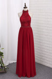 Prom Dresses Sheath Halter Lace & Chiffon Sweep Train Detachable