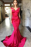 Evening Dresses Mermaid Off The Shoulder Stretch Satin Sweep Train