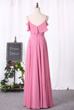 New Arrival Bridesmaid Dresses Spaghetti Straps A Line Chiffon