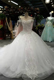 Off The Shoulder Wedding Dresses A Line With Beading And Applique Lace Up Back