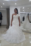 Scalloped Neckline Wedding Dresses Organza Court Train