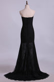 Prom Dresses Sweetheart Column Pleated Bodice Chiffon And Lace