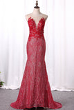 Scoop Lace Prom Dresses Mermaid/Trumpet With Applique Detachable