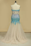 Sweetheart Prom Dresses Mermaid With Beading Tulle