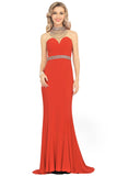 Prom Dresses Mermaid High Neck Spandex With Beading Sweep Train