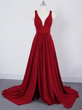 Hot Sale V Neck Long Prom Dresses Simple Cheap Bridesmaid Dresses