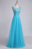 Scoop Backless A Line Floor Length Prom Dress Splendid