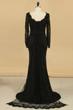 Mother Of The Bride Dresses Scoop Long Sleeves Spandex & Lace