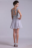 Off The Shoulder A-Line Homecoming Dresses With Applique Tulle And Chiffon