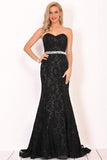 Evening Dresses Sweetheart Beaded Waistline Lace Mermaid