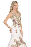 Prom Dresses Boat Neck Mermaid Tulle With Beads&Sequins Appliques