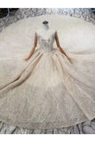 Ball Gown Wedding Dresses Scoop Short Sleeves Top Quality Appliques Tulle Beading